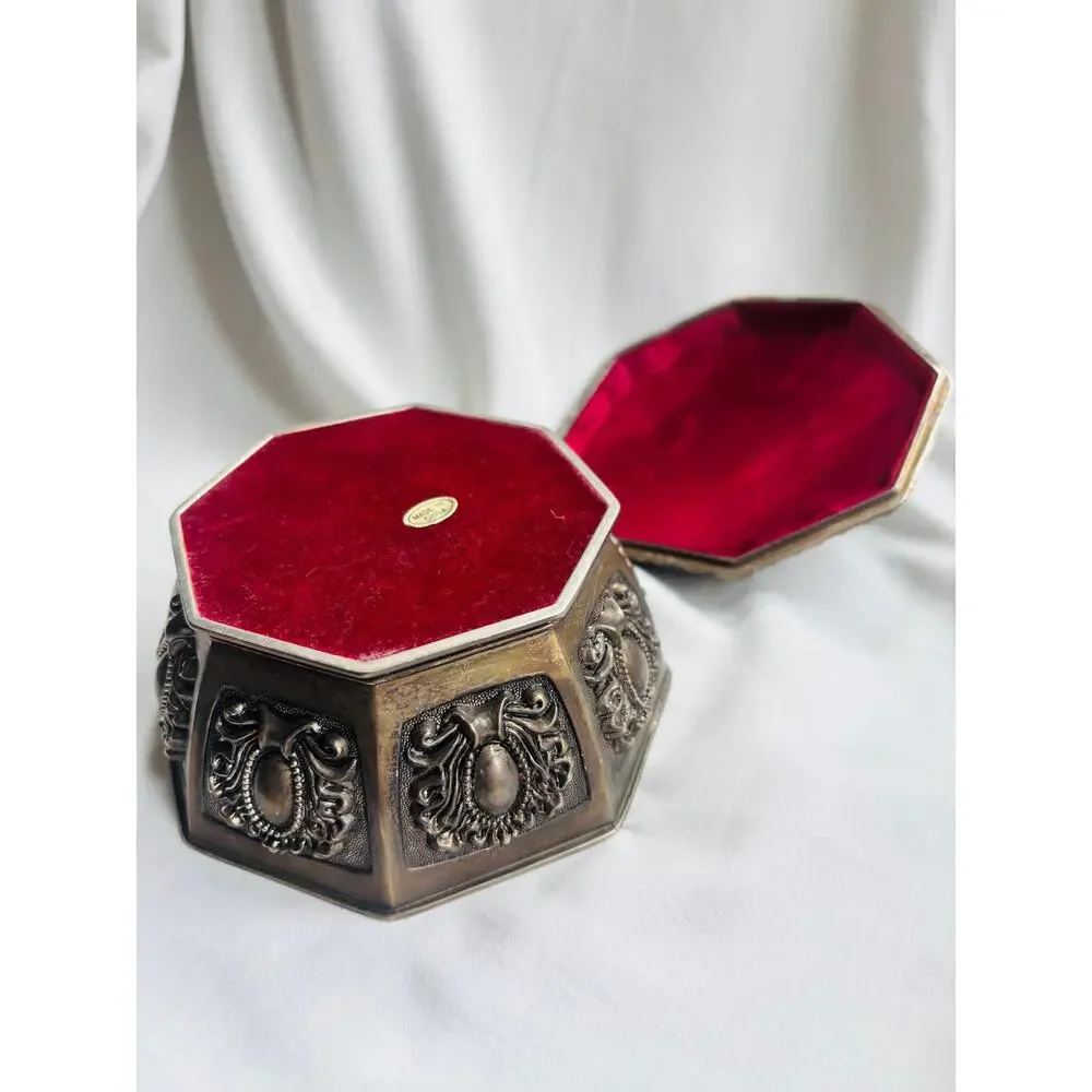 Vintage Trinket Box | Metal Art Jewelry Box